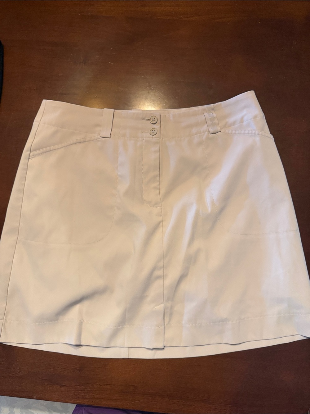 Nike golf fit dry cream color golf Skort with Button Waist size 12